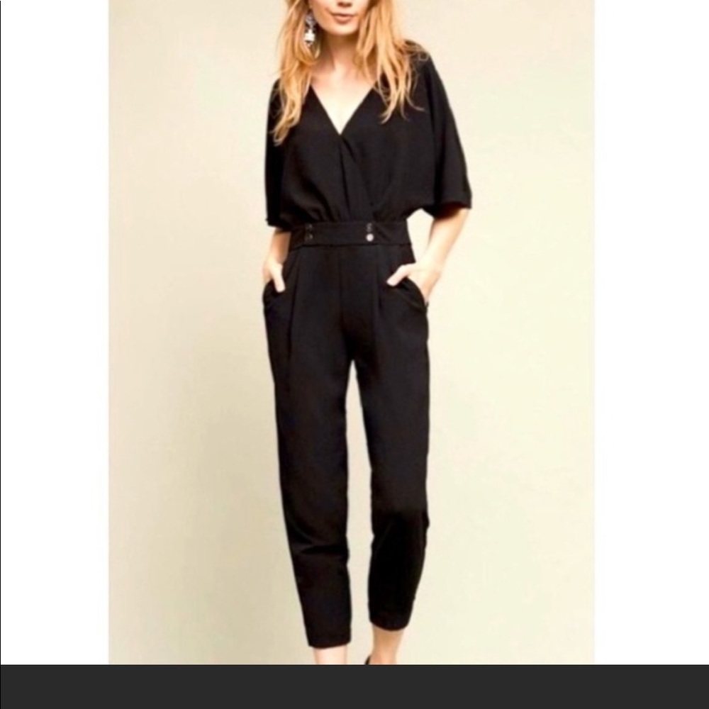 Anthropologie Elevenses Dolman Sleeve Jumpsuit in Black - Picture 2 of 8